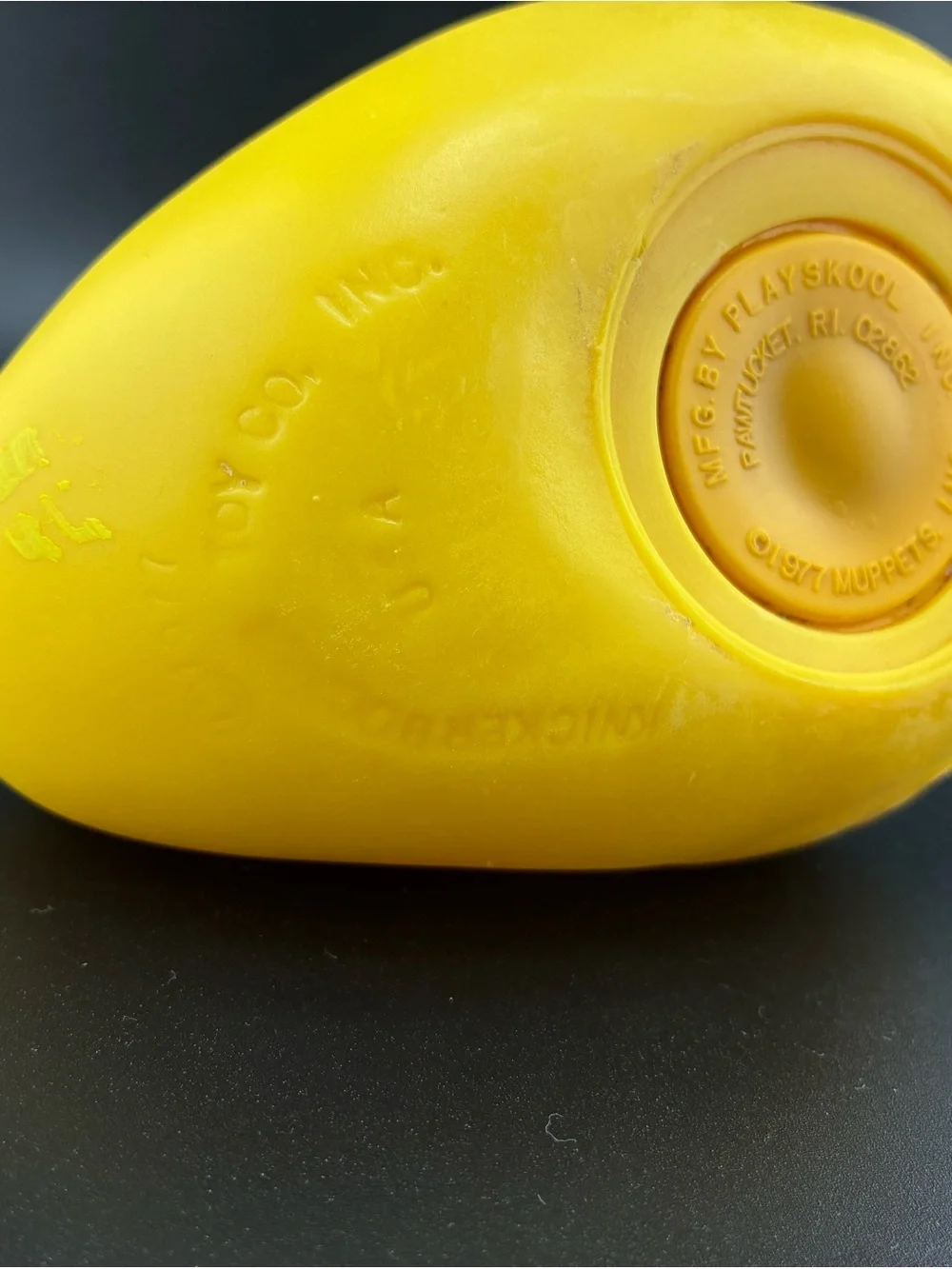 Large Vintage Yellow Rubber‎ Duck Bath Toy 1977
